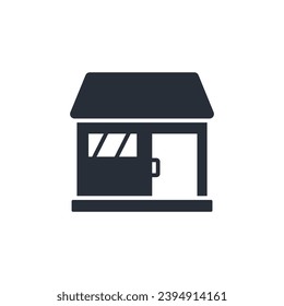 shop icon. vector.Editable stroke.linear style sign for use web design,logo.Symbol illustration.