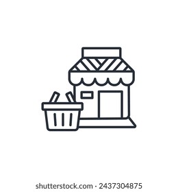 shop icon. vector.Editable stroke.linear style sign for use web design,logo.Symbol illustration.