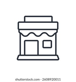 shop icon. vector.Editable stroke.linear style sign for use web design,logo.Symbol illustration.