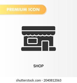 shop icon for your website design, logo, app, UI. Vector graphics illustration and editable stroke. shop icon glyph design.