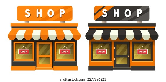 Shop icons. 3d shop icons. Cartoon stylish store icons. Vector clipart isolated on white background.