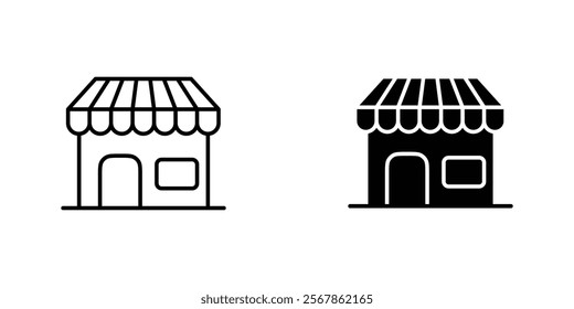 Shop icons collection in Filled flat and thin line style.