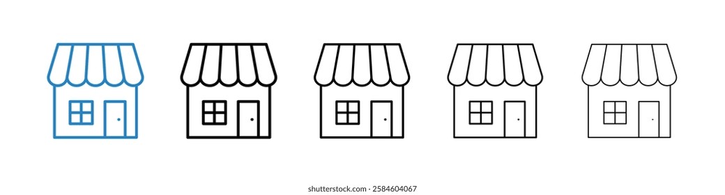 Shop icons in five different stroke sizes