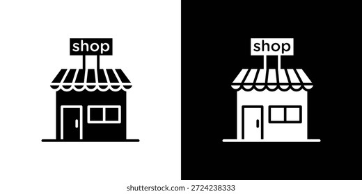 Comprar ícones conceito de vetor plano. Ilustrações em preto e branco