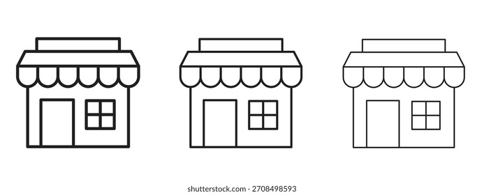 Iconos de la tienda. Colección de ícono de Vector perfecto de píxeles