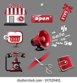 shop icons set