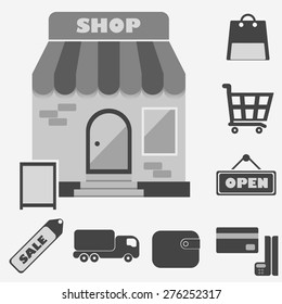 shop icons set