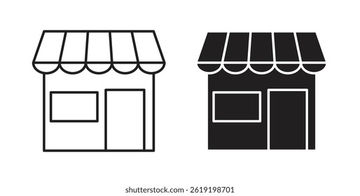 Shop icons set in black colors on white background