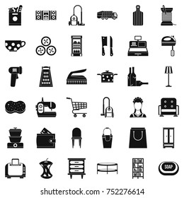 Shop icons set. Simple style of 36 shop vector icons for web isolated on white background