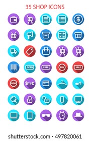 shop icons with shadow