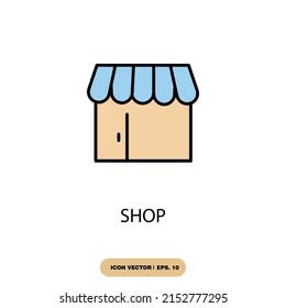 símbolo de iconos de tienda elementos vectores para web infográfica
