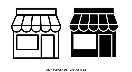 Shop icons thin line illustrations designs