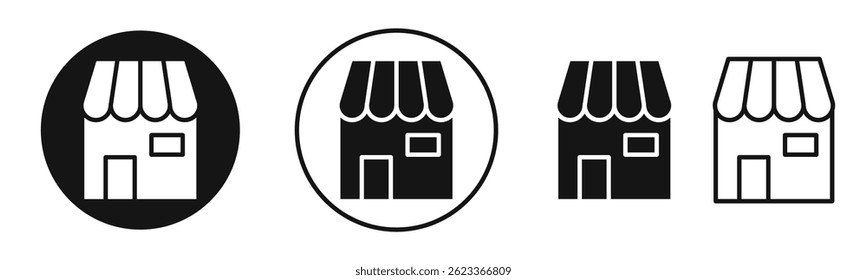 Iconos de la tienda. iconos de vector de línea delgada