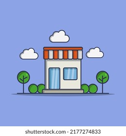 Shop illustrated in cartoon style