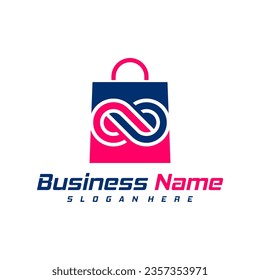 Shop Infinity logo design vector. Nolimit Shop logo design template concept