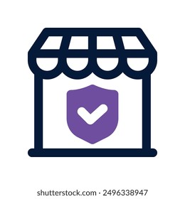 shop insurance icon. vector dual tone icon for your website, mobile, presentation, and logo design.