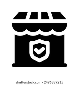 shop insurance icon. vector glyph icon for your website, mobile, presentation, and logo design.