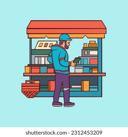 Shop isolated blue background suitable for the logo