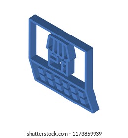 Shop isometric left top view 3D icon