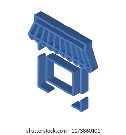 Shop isometric left top view 3D icon