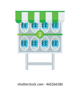 shop Jam Roll icon on dish, Bule Color