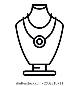 Shop jewelry dummy icon outline vector. Fashion bust. Pearl gold