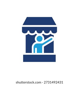 Diseño coloreado del Vector del icono del encargado de la tienda bueno para el Web o el App móvil