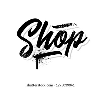 Shop. Lettering. Vector illustration.