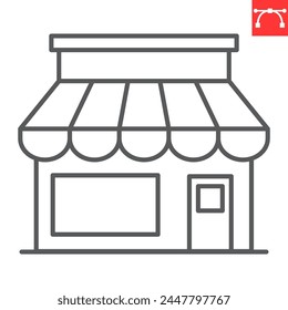 Shop line icon, e-commerce and shopping, store vector icon, vector graphics, editable stroke outline sign, eps 10.