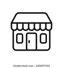 Shop-Line-Symbol, bearbeitbaren Schlaganfall, Lebensmittelgeschäft Vektorgrafik-Umriss von hoher Qualität für UI.