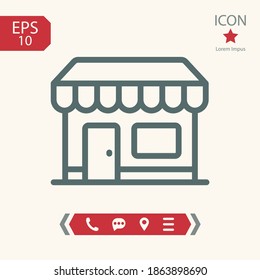shop line icon, outline vector illustration.