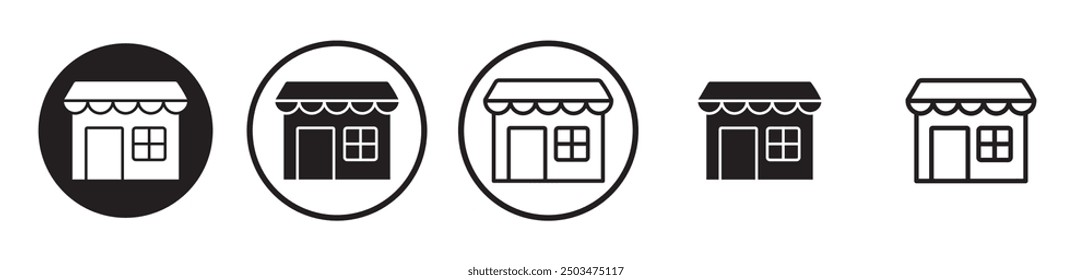 Shop line icon vector set.