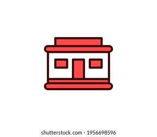 Shop line icon. Vector symbol in trendy flat style on white background. Commerce sing for design.