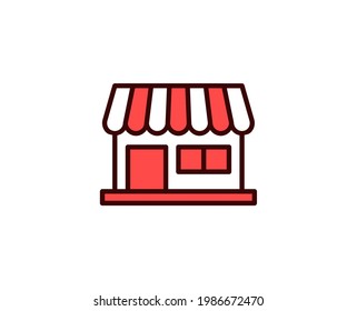 Shop line icon. Vector symbol in trendy flat style on white background. Commerce sing for design.