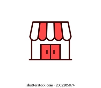 Shop line icon. Vector symbol in trendy flat style on white background. Commerce sing for design.