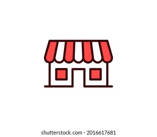 Shop line icon. Vector symbol in trendy flat style on white background. Commerce sing for design.