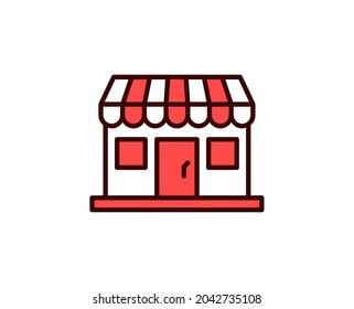 Shop line icon. Vector symbol in trendy flat style on white background. Commerce sing for design.