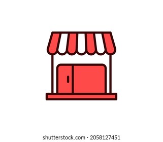 Shop line icon. Vector symbol in trendy flat style on white background. Commerce sing for design.