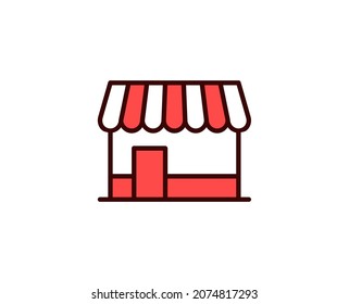 Shop line icon. Vector symbol in trendy flat style on white background. Commerce sing for design.