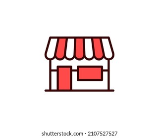 Shop line icon. Vector symbol in trendy flat style on white background. Commerce sing for design.
