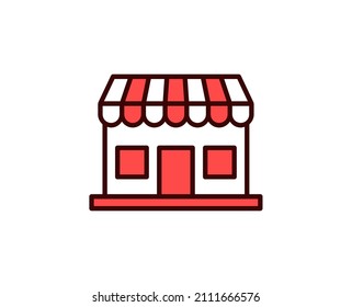 Shop line icon. Vector symbol in trendy flat style on white background. Commerce sing for design.