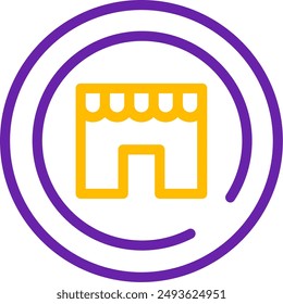 Shop Line Two Color Vector Icon Design