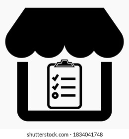 Shop list icon. Shopping list. Delayed goods. E-commerce. Vector icon.