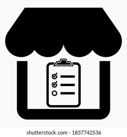 Shop list icon. Shopping list. Delayed goods. E-commerce. Vector icon.
