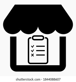 Shop list icon. Shopping list. Delayed goods. E-commerce. Vector icon.
