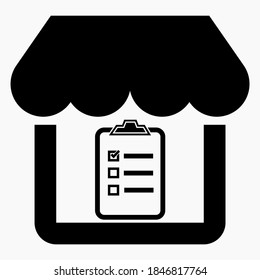 Shop list icon. Shopping list. Delayed goods. E-commerce. Vector icon.