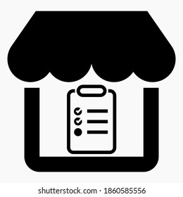 Shop list icon. Shopping list. Delayed goods. E-commerce. Vector icon.