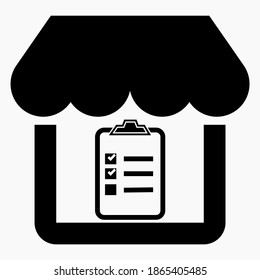 Shop list icon. Shopping list. Delayed goods. E-commerce. Vector icon.