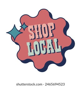 Shop local badge. Shop local label. Shop local banner