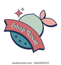 Shop local badge. Shop local label. Shop local banner